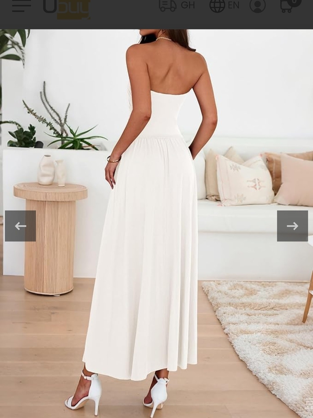 BTFBM Summer Maxi Dresses Strapless Ruched Tube Top Flowy Beach - Picture 8 of 12
